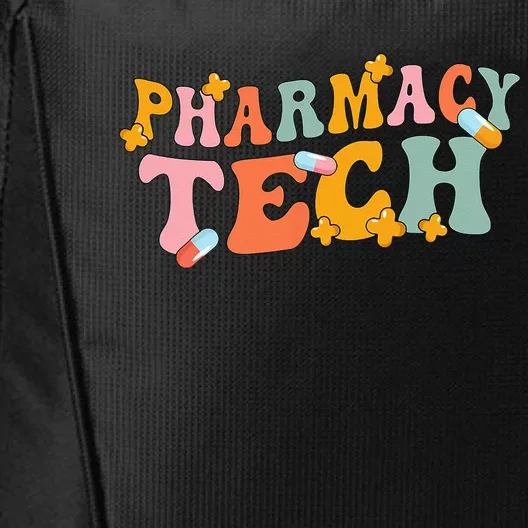 Retro Groovy Pharmacy Technician Pharmacist Pharmacy Tech City Backpack