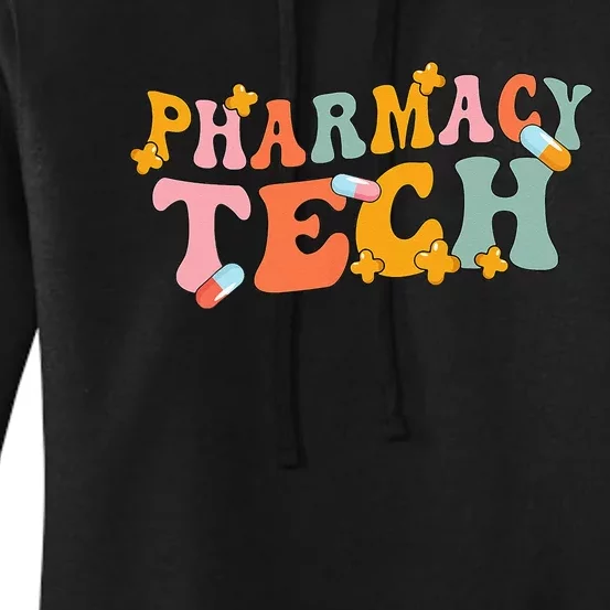 Retro Groovy Pharmacy Technician Pharmacist Pharmacy Tech Women's Pullover Hoodie