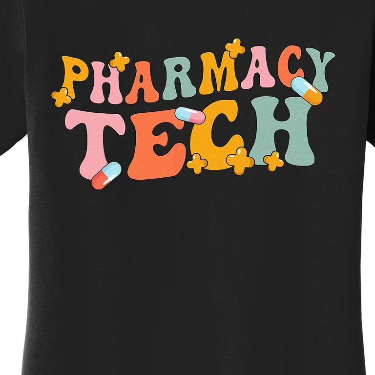 Retro Groovy Pharmacy Technician Pharmacist Pharmacy Tech Women's T-Shirt