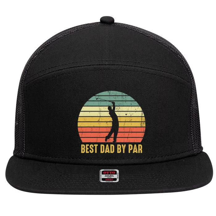 Retro Golfing Papa Golfer Golf Gifts For Fathers Day 7 Panel Mesh Trucker Snapback Hat