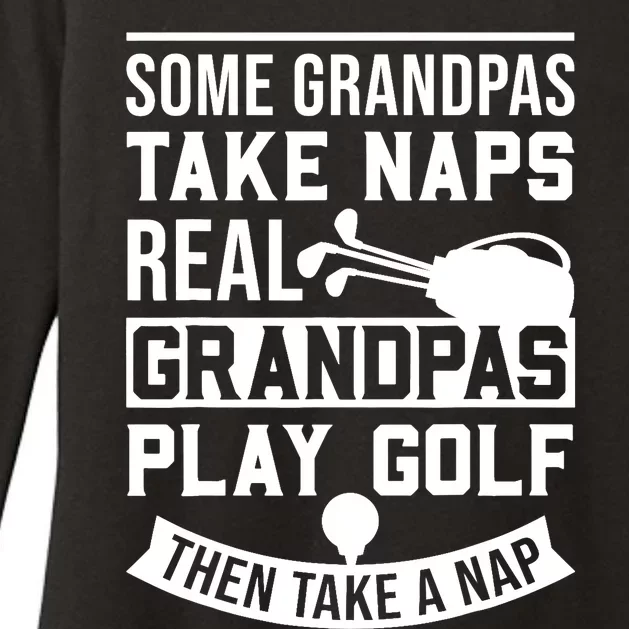 Real Grandpas Play Golf - Best Grandpa Golfer Dad Funny Gift Womens CVC Long Sleeve Shirt