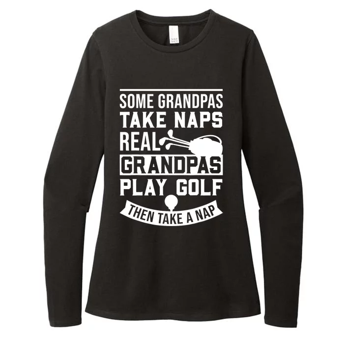 Real Grandpas Play Golf - Best Grandpa Golfer Dad Funny Gift Womens CVC Long Sleeve Shirt