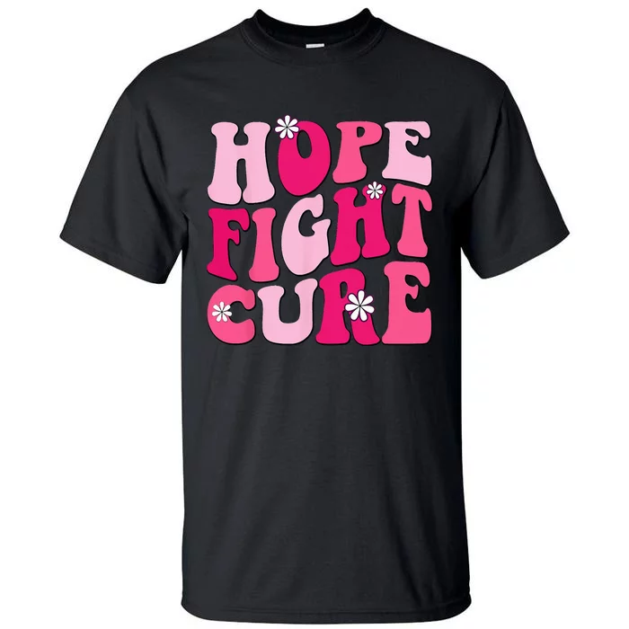 Retro Groovy Pink Hope Fight Cure Breast Cancer Awareness Tall T-Shirt