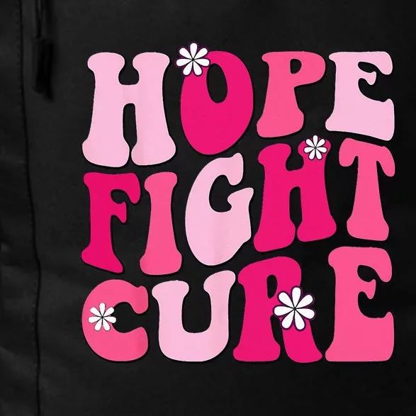 Retro Groovy Pink Hope Fight Cure Breast Cancer Awareness Daily Commute Backpack