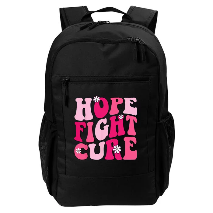 Retro Groovy Pink Hope Fight Cure Breast Cancer Awareness Daily Commute Backpack