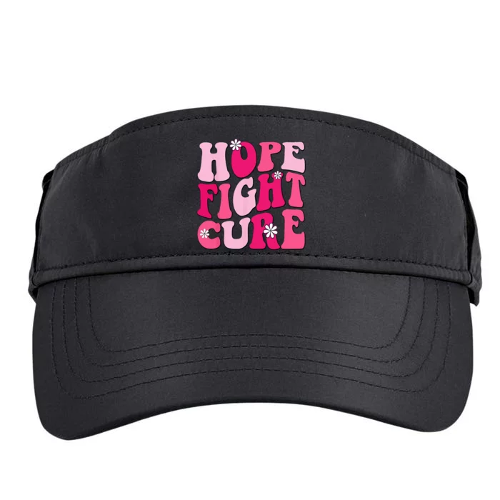 Retro Groovy Pink Hope Fight Cure Breast Cancer Awareness Adult Drive Performance Visor