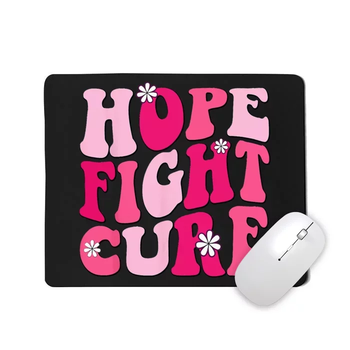 Retro Groovy Pink Hope Fight Cure Breast Cancer Awareness Mousepad