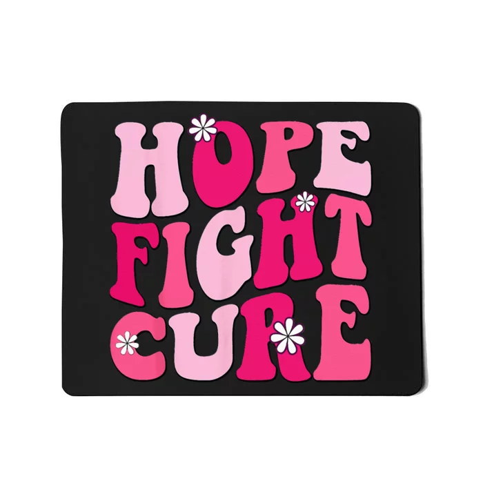 Retro Groovy Pink Hope Fight Cure Breast Cancer Awareness Mousepad