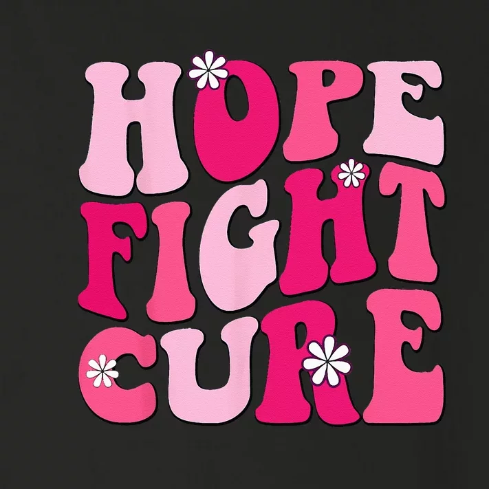 Retro Groovy Pink Hope Fight Cure Breast Cancer Awareness Toddler Long Sleeve Shirt