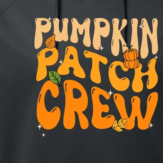 Retro Groovy Pumpkin Patch Crew Thanksgiving Fall Autumn Performance Fleece Hoodie