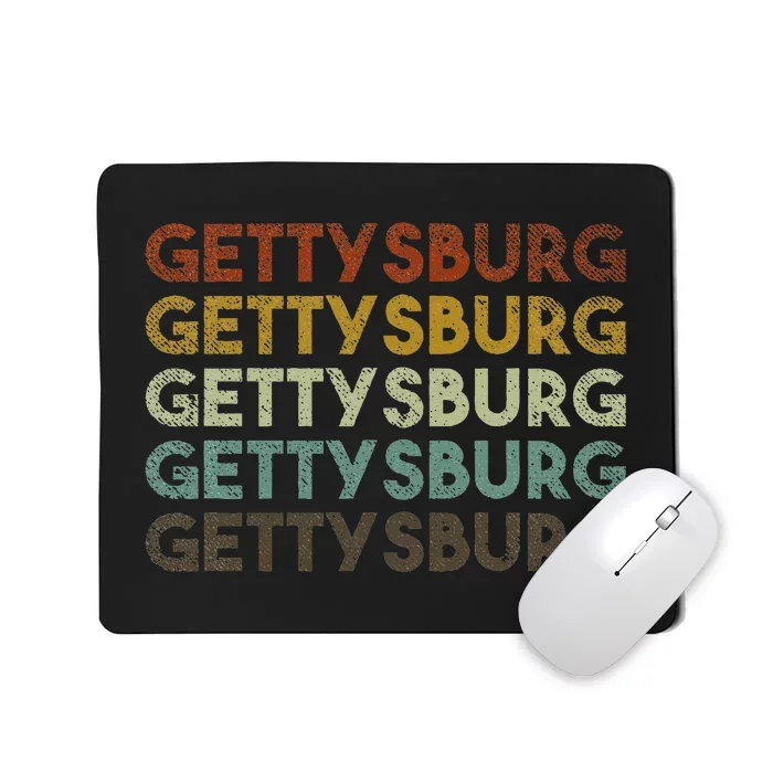 Retro Gettysburg Pennsylvania 80s Style Mousepad