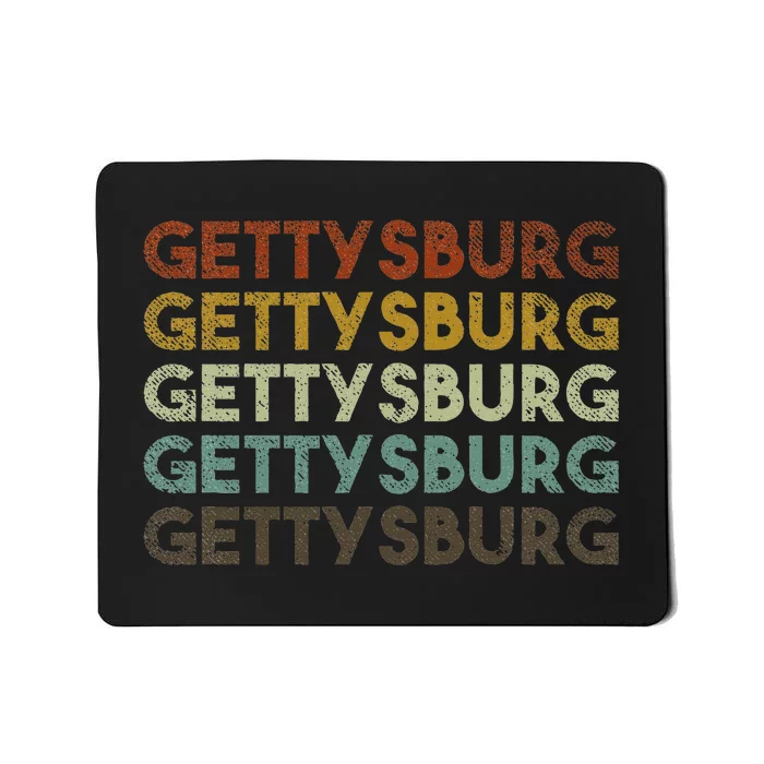 Retro Gettysburg Pennsylvania 80s Style Mousepad