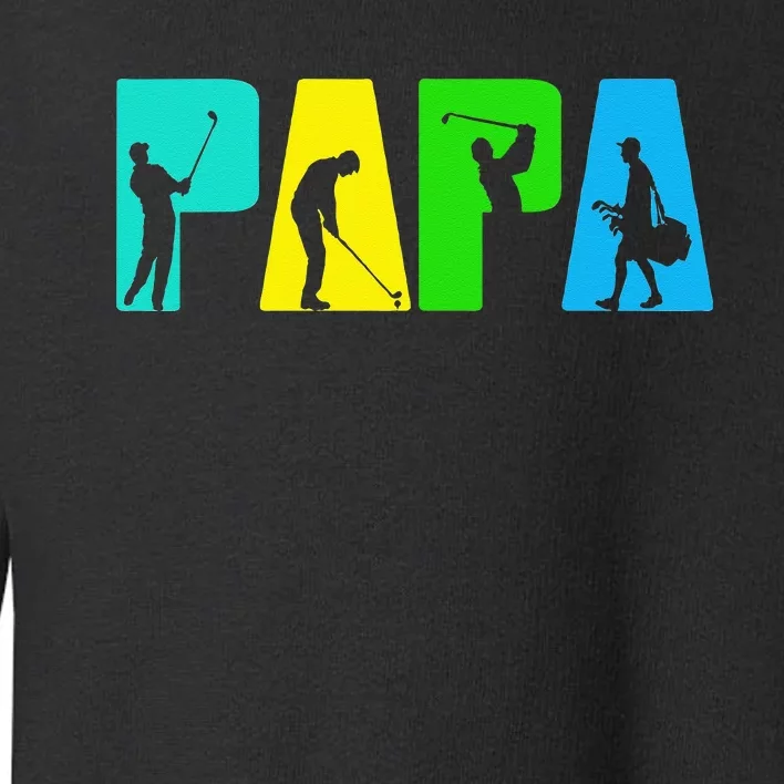 Retro Golfing Papa Golfer Golf Gifts For Fathers Day Toddler Sweatshirt