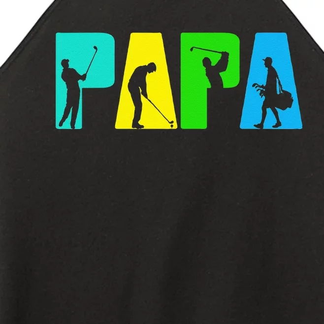 Retro Golfing Papa Golfer Golf Gifts For Fathers Day Women’s Perfect Tri Rocker Tank