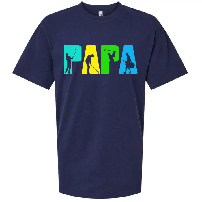 Retro Golfing Papa Golfer Golf Gifts For Fathers Day Sueded Cloud Jersey T-Shirt