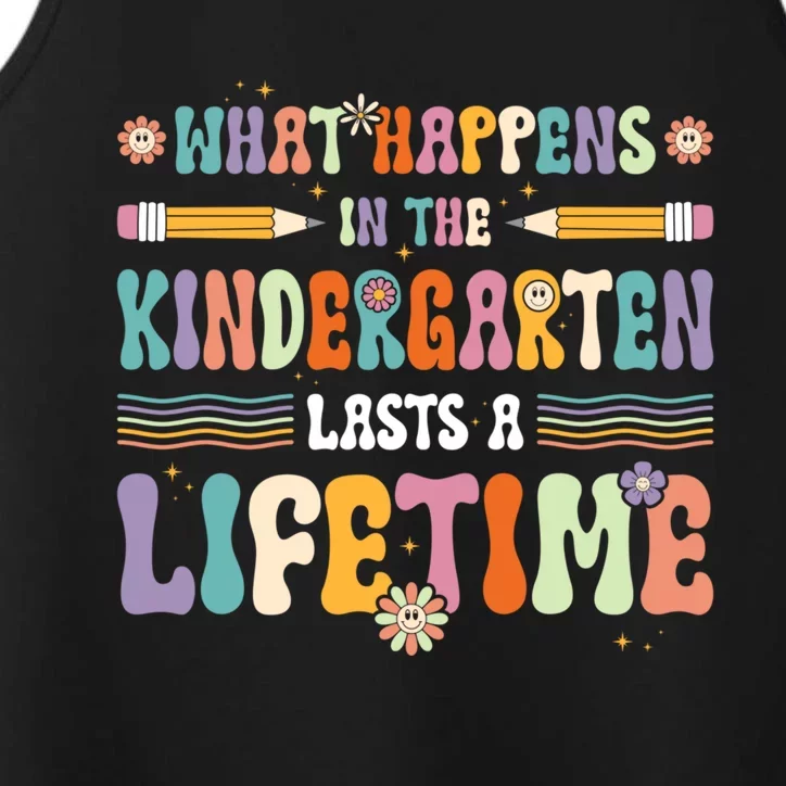 Retro Groovy Preschool Kindergarten Teacher Funny Gift Performance Tank