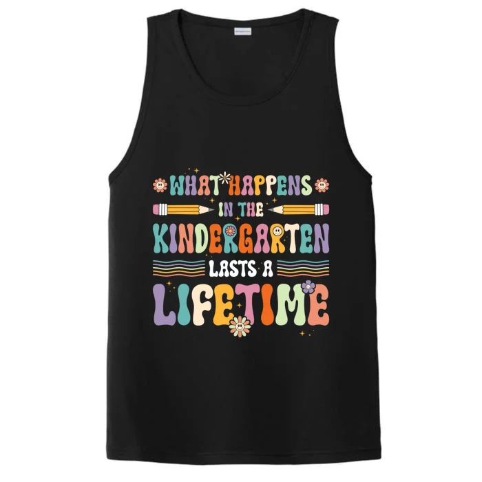 Retro Groovy Preschool Kindergarten Teacher Funny Gift Performance Tank