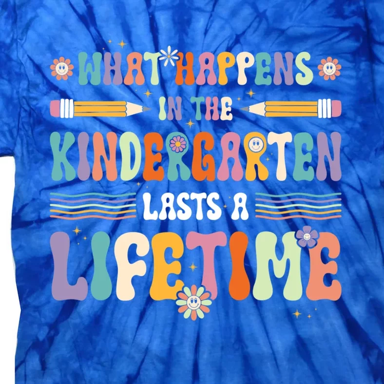 Retro Groovy Preschool Kindergarten Teacher Funny Gift Tie-Dye T-Shirt