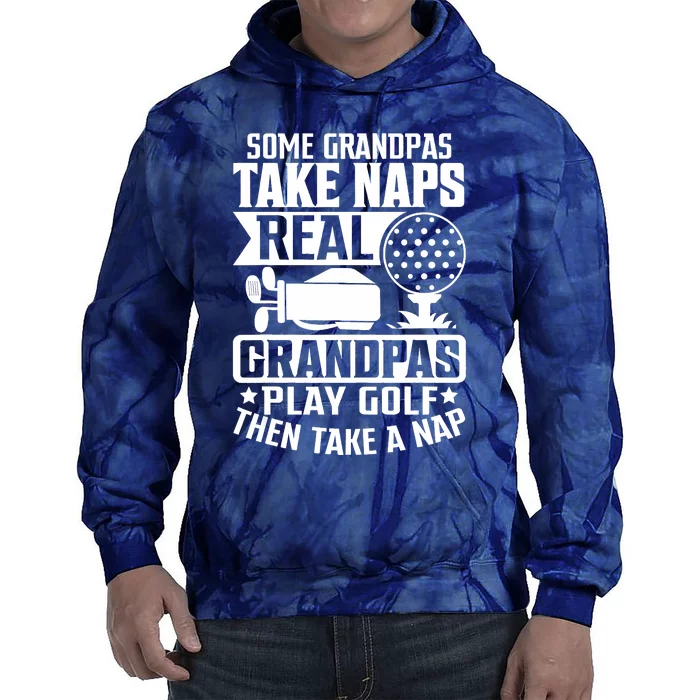 Real Grandpas Play Golf Fathers Day Tie Dye Hoodie