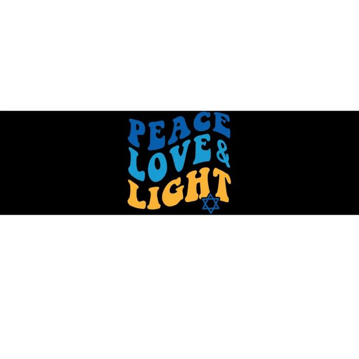 Retro Groovy Peace Love and Light Hanukkah Jewish Chanukah Bumper Sticker