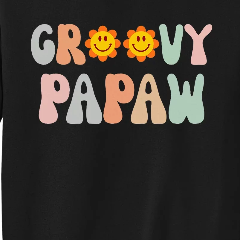 Retro Groovy Papaw Matching Family 1st Birthday Party Tall Sweatshirt