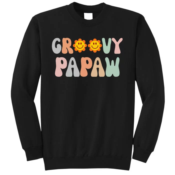 Retro Groovy Papaw Matching Family 1st Birthday Party Tall Sweatshirt