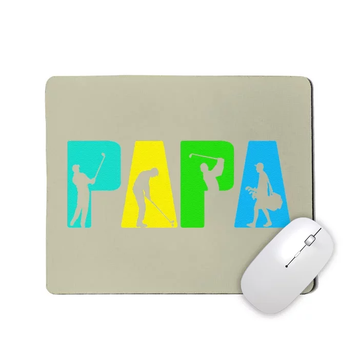 Retro Golfing Papa Golfer. Golf Gifts For Fathers Day Mousepad