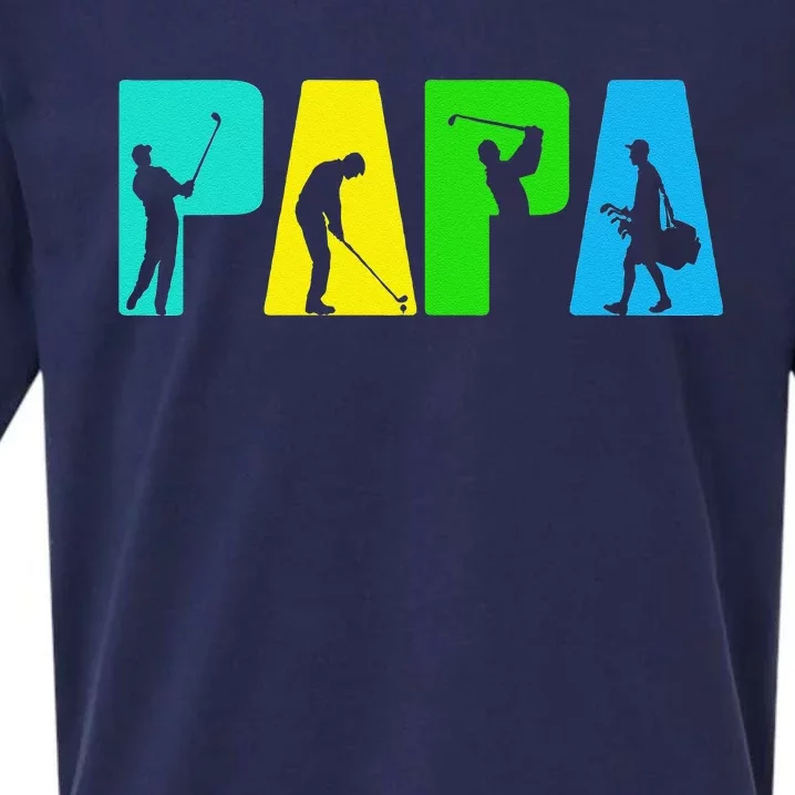 Retro Golfing Papa Golfer. Golf Gifts For Fathers Day Sueded Cloud Jersey T-Shirt