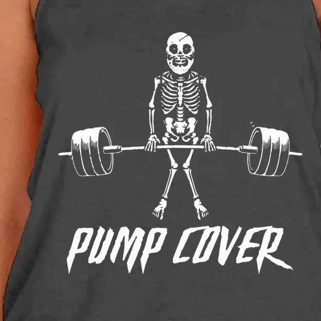 Retro Gym Pump Cover for Deadlift Enthusiasts Hilarious Gymer Gift Women's Knotted Racerback Tank