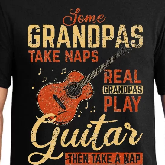 Real Grandpas Play Guitar Then Take Nap Funny Guitarist Pajama Set