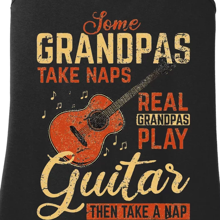 Real Grandpas Play Guitar Then Take Nap Funny Guitarist Ladies Essential Tank