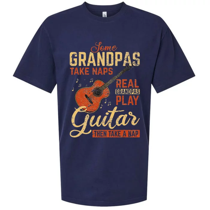 Real Grandpas Play Guitar Then Take Nap Funny Guitarist Sueded Cloud Jersey T-Shirt