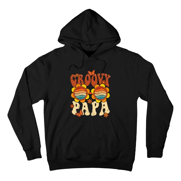 Retro Groovy Papa 70s Aesthetic 1970's Father's Day Hoodie