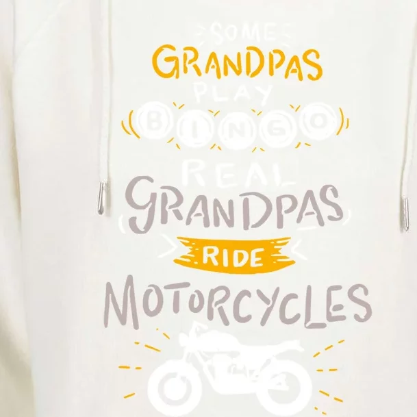 Real Grandpas Ride Motorcycles Gift For Grandfather Gift Womens Funnel Neck Pullover Hood