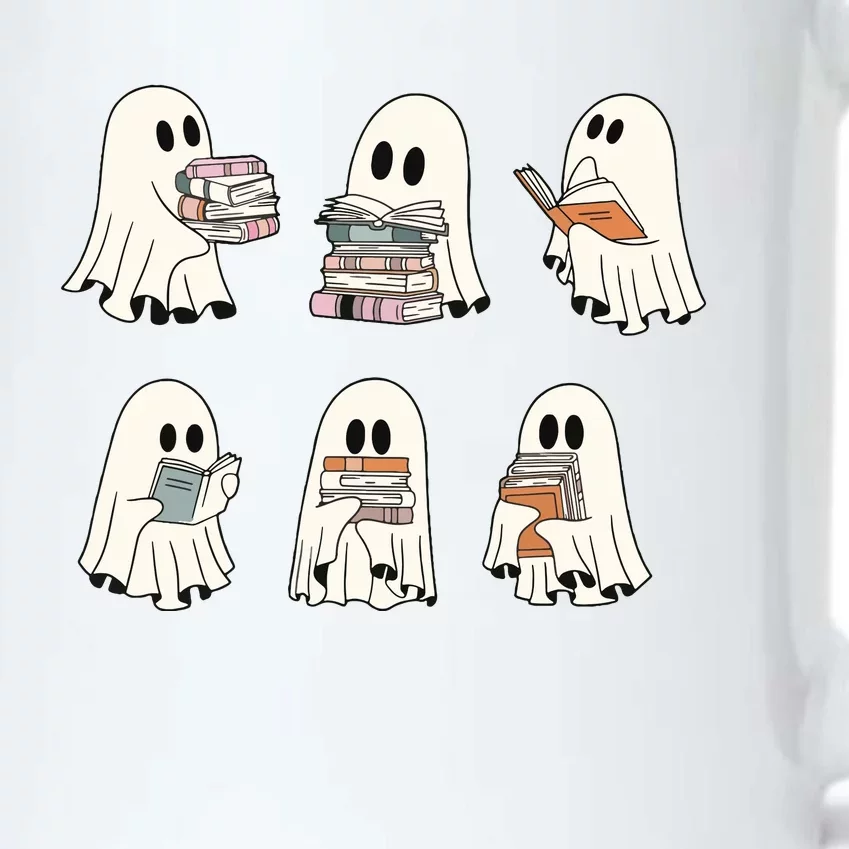 Retro Ghost Reading Book Librarian Teacher Halloween Black Color Changing Mug