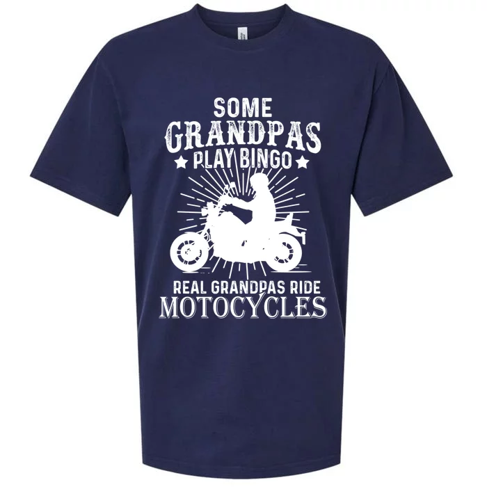 Real Grandpas Ride Motorcycles Funny Gift For Grandfather Funny Gift Sueded Cloud Jersey T-Shirt