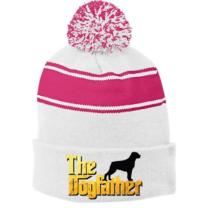 Rottweiler Gifts Rottweiler Gift Stripe Pom Pom Beanie