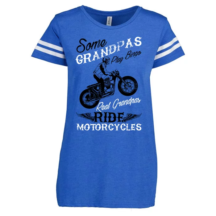 Real Grandpas Ride Motorcycles Quote For Grandpa Motorbikes Gift Enza Ladies Jersey Football T-Shirt