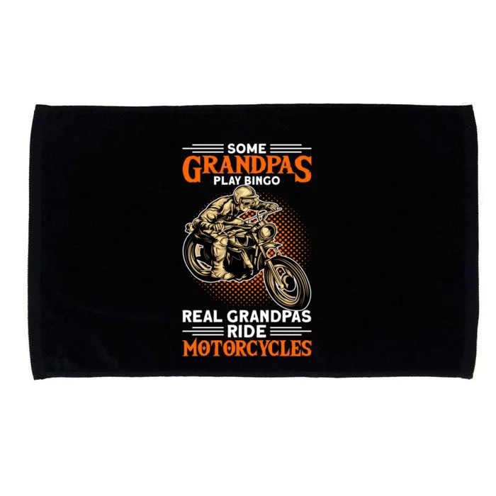 Real Grandpas Ride Motorcycles Great Gift Microfiber Hand Towel