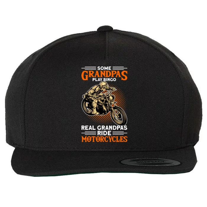 Real Grandpas Ride Motorcycles Great Gift Wool Snapback Cap