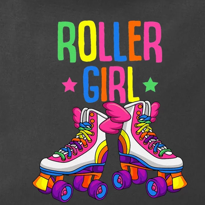 Roller Girl Roller Skates Skating Zip Tote Bag