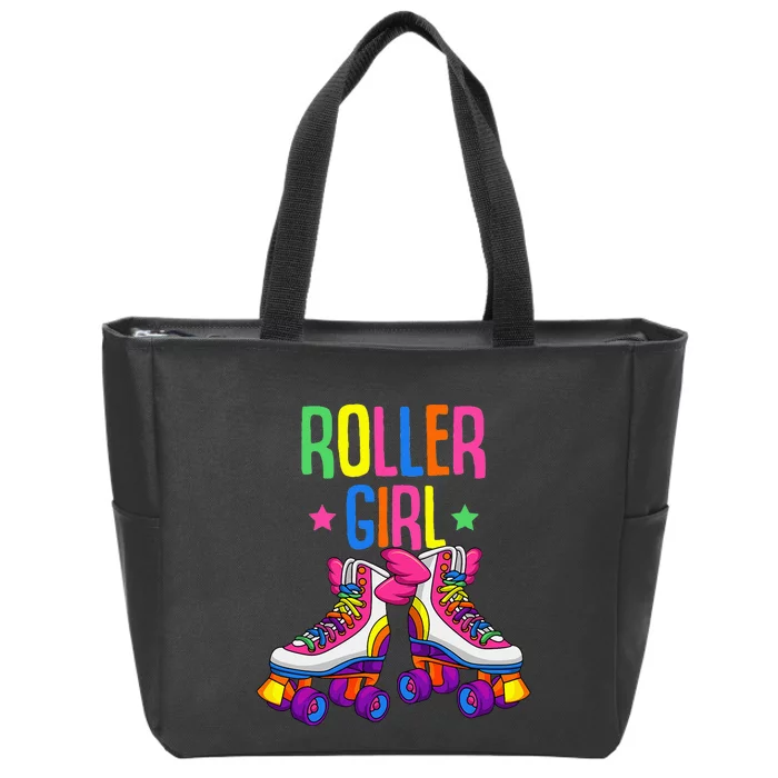 Roller Girl Roller Skates Skating Zip Tote Bag