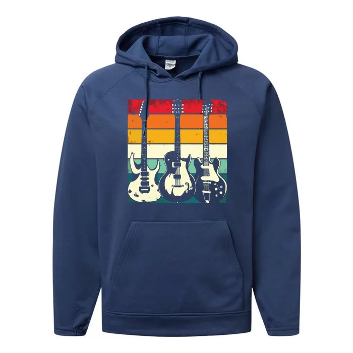 Retro Guitar Performance Fleece Hoodie