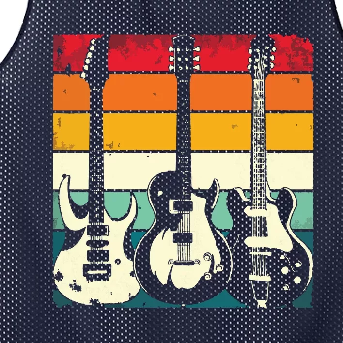 Retro Guitar Mesh Reversible Basketball Jersey Tank