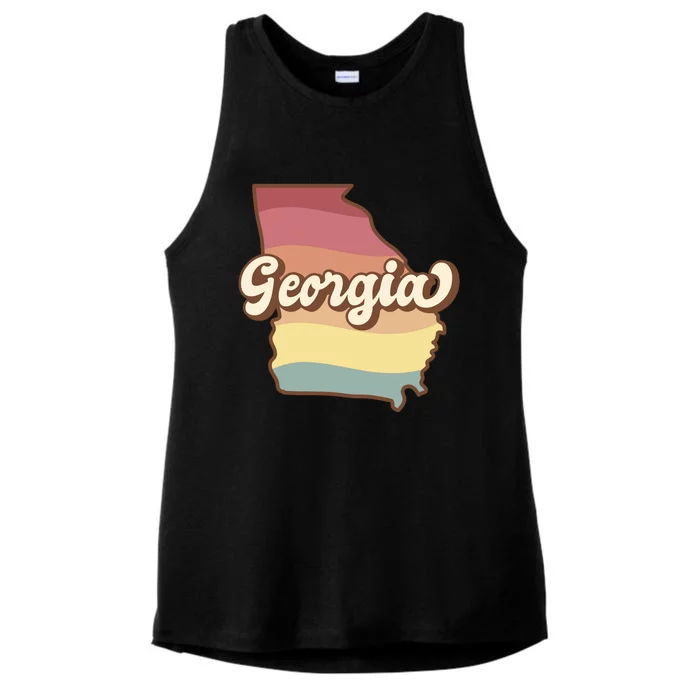 Retro Georgia Ladies Tri-Blend Wicking Tank