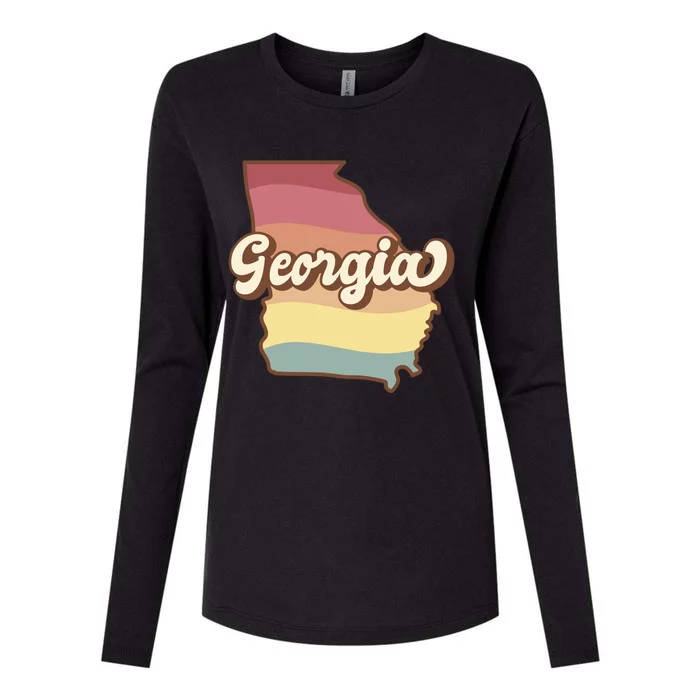 Retro Georgia Womens Cotton Relaxed Long Sleeve T-Shirt