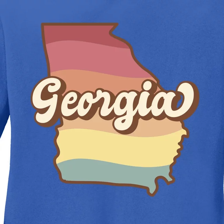 Retro Georgia Ladies Long Sleeve Shirt