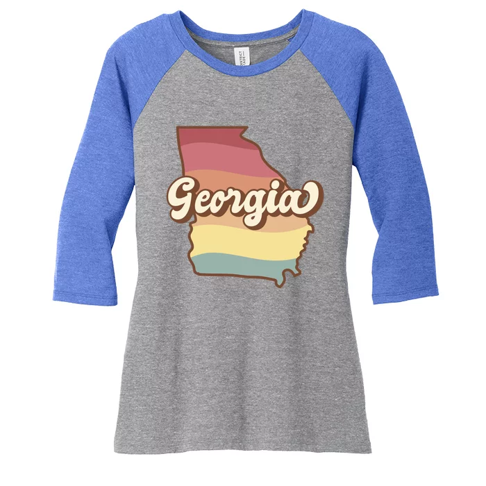 Retro Georgia Women's Tri-Blend 3/4-Sleeve Raglan Shirt