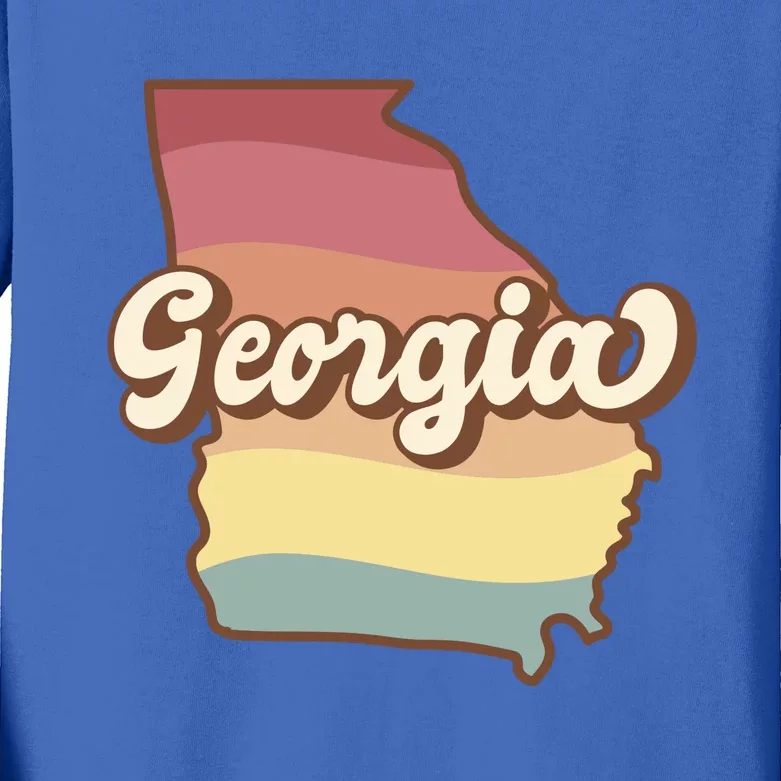 Retro Georgia Kids Long Sleeve Shirt