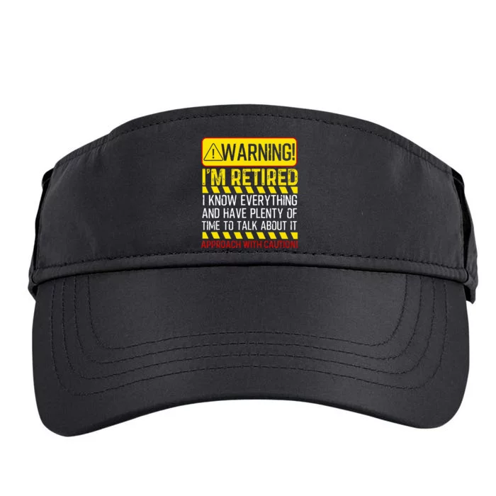 Retirement Gift Retiree Warning Im Retired Adult Drive Performance Visor